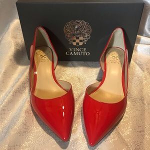 🆕 Vince Camuto sexy red kitten heel sz 8 with box